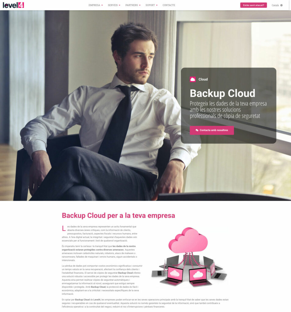 Nueva Web Corporativa de Level4 Backup Cloud