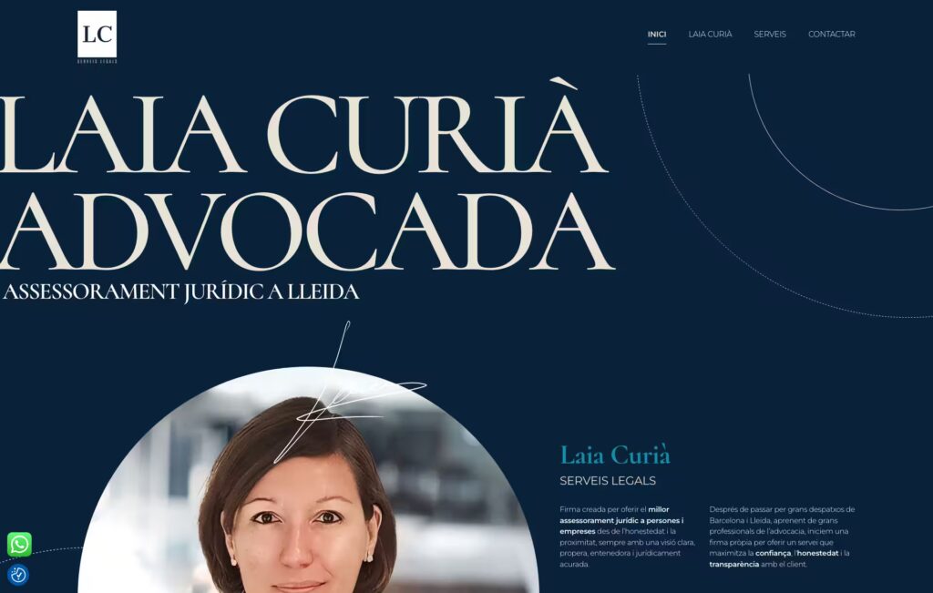 Laia Curià Advocada - Exemple disseny i maquetació web - Departament Disseny Level4